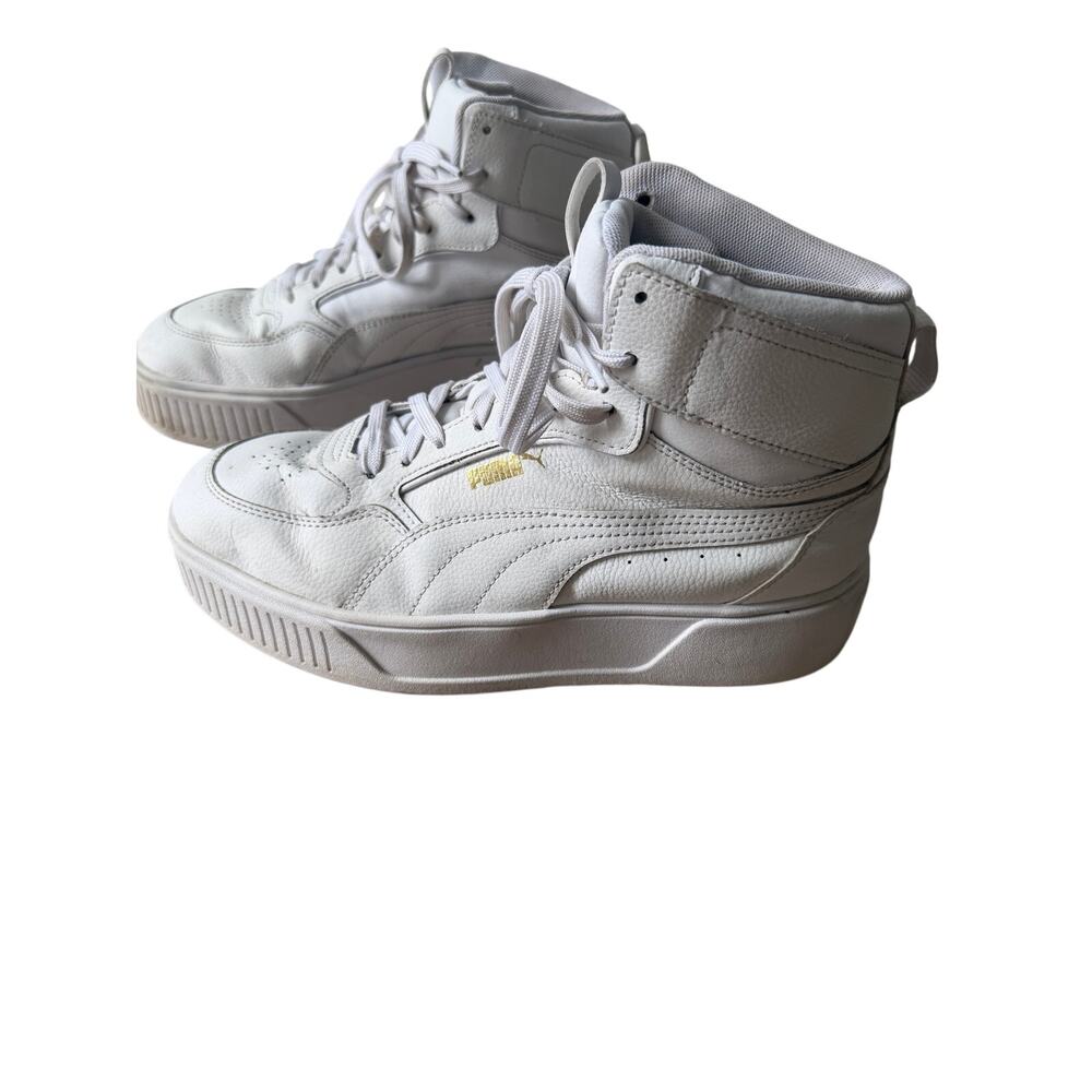 Puma Women's Mid Top White Platform Athletic Sneakers Size 10.